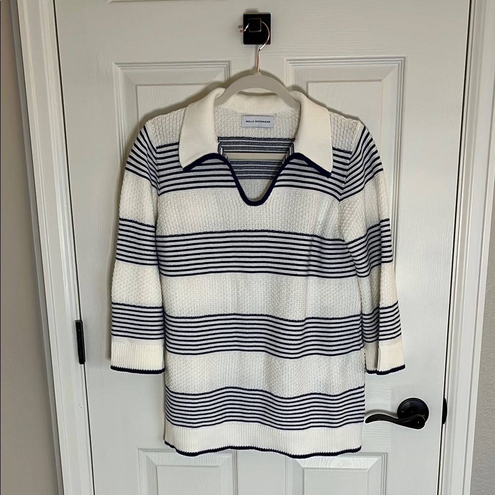 EUC Molly Moorkamp Augusta striped tunic sweater size Small